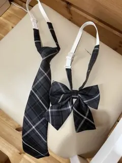 チェック柄リボン・ネクタイセット