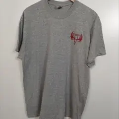 USA古着 XL GILDAN 鹿 スカル バックプリント アメカジ グレー