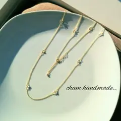 【大人気☆】クリスタルのステーションネックレス