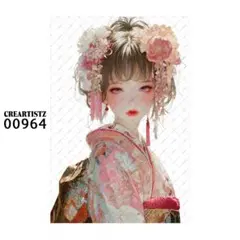 00964 ガール ペーパー/ステッカー 4枚 CREARTISTZ