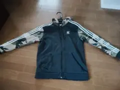 adidas ブラック カモフラージュ パーカー L