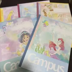 キャンパスノート　ディズニープリンセス　5冊セット