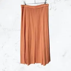 13578 ミカレディ ニットスカート L相当 オレンジ プリーツ 春夏 古着のサムネイル