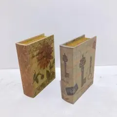 【２点セット】ジュエリーボックス ヴィンテージ 偽本 引き出し付き 収納ボックス