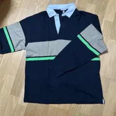 H&M オーバーサイズ ポロシャツ M ネイビー