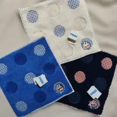 ３枚 新品 ドラえもん 刺繍 ハンドタオル
