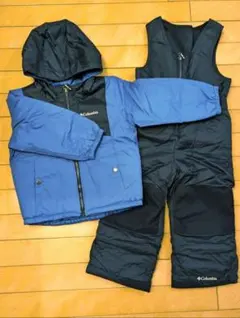 【美品】Columbia スノーウエア　ジャケットとオーバーオールセット　ブルー