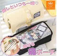 痛ポーチ 痛バッグ 痛バ ミニ 小さめ レディース 缶バッジ 推し活 白