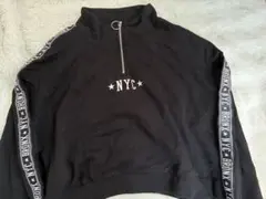 H&M ハーフジップスウェット 黒 レディース