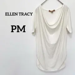 ELLEN TRACY 【PM】ホワイト ドレープTシャツ PETITE