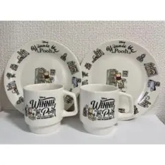 【前畑陶器】くまのプーさん ペアマグ&プレート