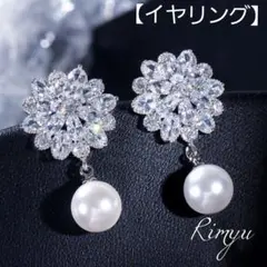 【大幅値下げ】キュービックジルコニア　パールイヤリング　ウェディングアクセサリー