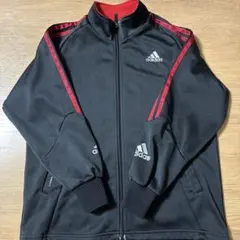 adidas ジップアップジャケット 黒 赤　140