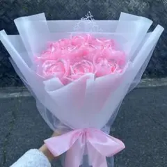 10本ラメ付きバラブーケリボンバラ枯れない薔薇 プレゼント お祝い好きな人へ