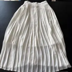 【新品未使用】UNIQLO オフホワイト プリーツロングスカート S
