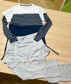 プリンス Prince テニスウェア 上下セット Lサイズ　ネイビー×グレー