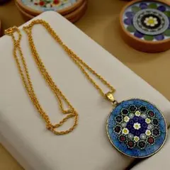 ベネチアングラス ペンダントトップ ミッレフィオーリ ムラーノガラス