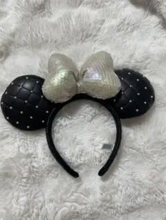 ミッキー耳カチューシャ 黒・シルバー