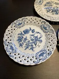 ☆値引相談下さい！Blue Danube ブルーダニューブデザート皿3枚
