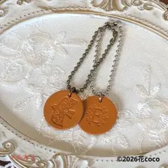 ❇︎チョコ❇︎イニシャルYと鳥さんの本革のチャーム 栃木レザー