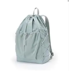 【匿名配送】無印良品／撥水リップストップ リュックサック／ライトグリーンのサムネイル