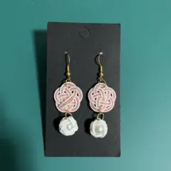 パール付ピンク水引ピアス