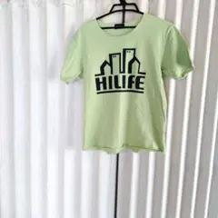 HILIFE Tシャツ ライトグリーン ロゴプリントのサムネイル
