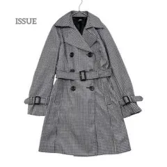 イシュー ギンガムチェック トレンチコート Lサイズ ベルト付き 春秋 白黒
