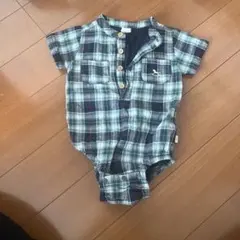 チェック柄 半袖ロンパース