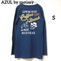 アズールバイマウジー　AZUL Tシャツ　長袖　刺繍　Vネック　ロゴ　おしゃれ