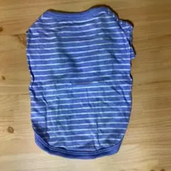 犬服　VERY ベリー　コットンボーダーTシャツ(袖あり)ブルー3号