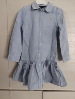 ポロラルフローレン　キッズ 裾ギャザー　シャツワンピース