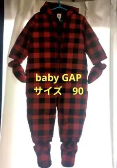 baby GAPチェック柄フード付きジャンプスーツ