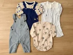 男の子 70cm 80cm ロンパース カバーオール 4点セット まとめ売り長袖