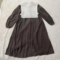 アルシーヴ 長袖 ブラウン ワンピース ビスチェ付き