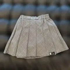 160チェック柄プリーツスカート155165cmスカッツインナーウエストマーク