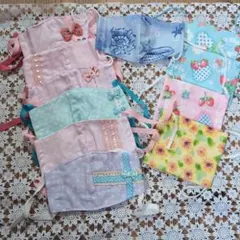 マスク　ハンドメイド　女児　幼稚園〜低学年サイズ　まとめ売り