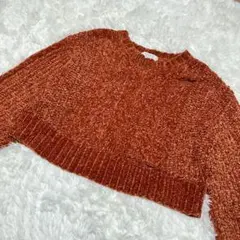 LOWRYSFARM セーター　オレンジ色×茶色 Ｌサイズ