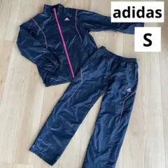 アディダス 紺 S ウィンドブレーカー上下セット ピンク CLIMA PROOF