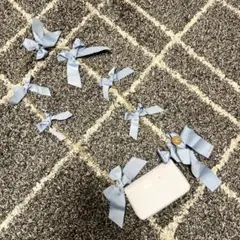 Maison de FLEUR リボンスマホケース　ショルダー　チェーン　水色