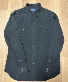 美品 希少 90s ラルフローレン MARLOWE シャツ 長袖 ブラックXXL