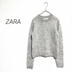 ZARA ザラ クルーネック ニット セーター グレー Sサイズ