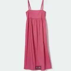 ユニクロ　リネンブレンド　ギャザーキャミソールワンピース　S