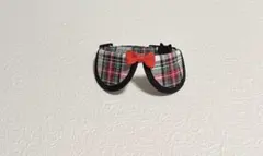 えり付き首輪(チェック柄 赤×白)
