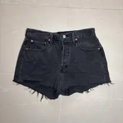 リーバイス501 黒デニム ショートパンツ y2k アメカジ　グランジ