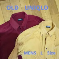 【値下げ！】OLD UNIQLO 赤・黄２枚セット　 長袖シャツ Lサイズ