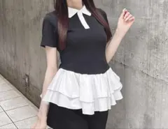 【INGNI】 切替ペプラム襟配色ポロトップスのサムネイル