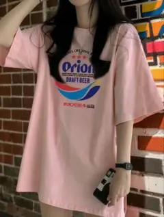 オリオンビール ロゴ Tシャツ ピンク