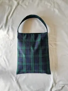 タータンチェック　ワンハンドル　トートバッグ