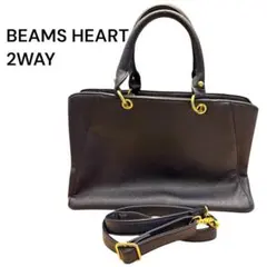 BEAMS HEART 2WAY ハンドバッグ ネイビー レディース